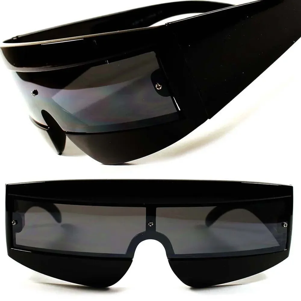 Black Cyclops Futuristic Visor Sunglasses Alien Costume